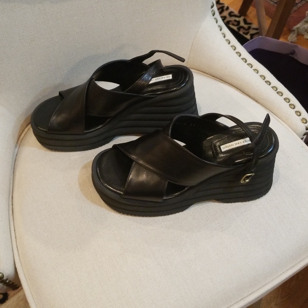 Dries Van Noten platform wedge sandal